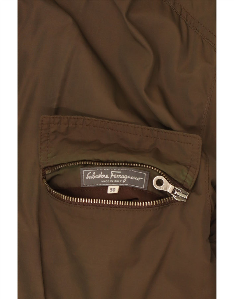 SALVATORE FERRAGAMO Mens Reversible Jacket IT 50 Large Khaki Colourblock Vintage Salvatore Ferragamo and Second-Hand Salvatore Ferragamo from Messina Hembry 