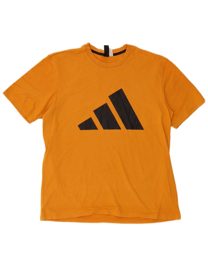 ADIDAS Mens Graphic T-Shirt Top Large Yellow