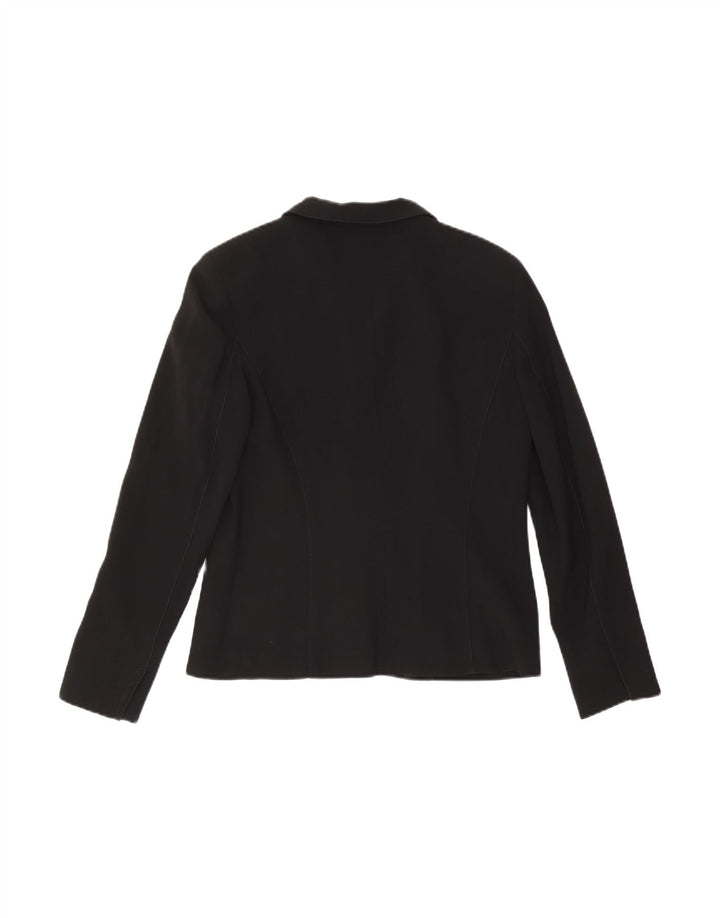 MARELLA Womens Blazer Jacket UK 12 Medium Black Viscose