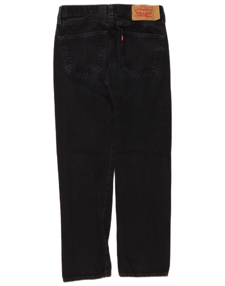 Levi's Mens 501 Straight Jeans W29 L30 Black Cotton