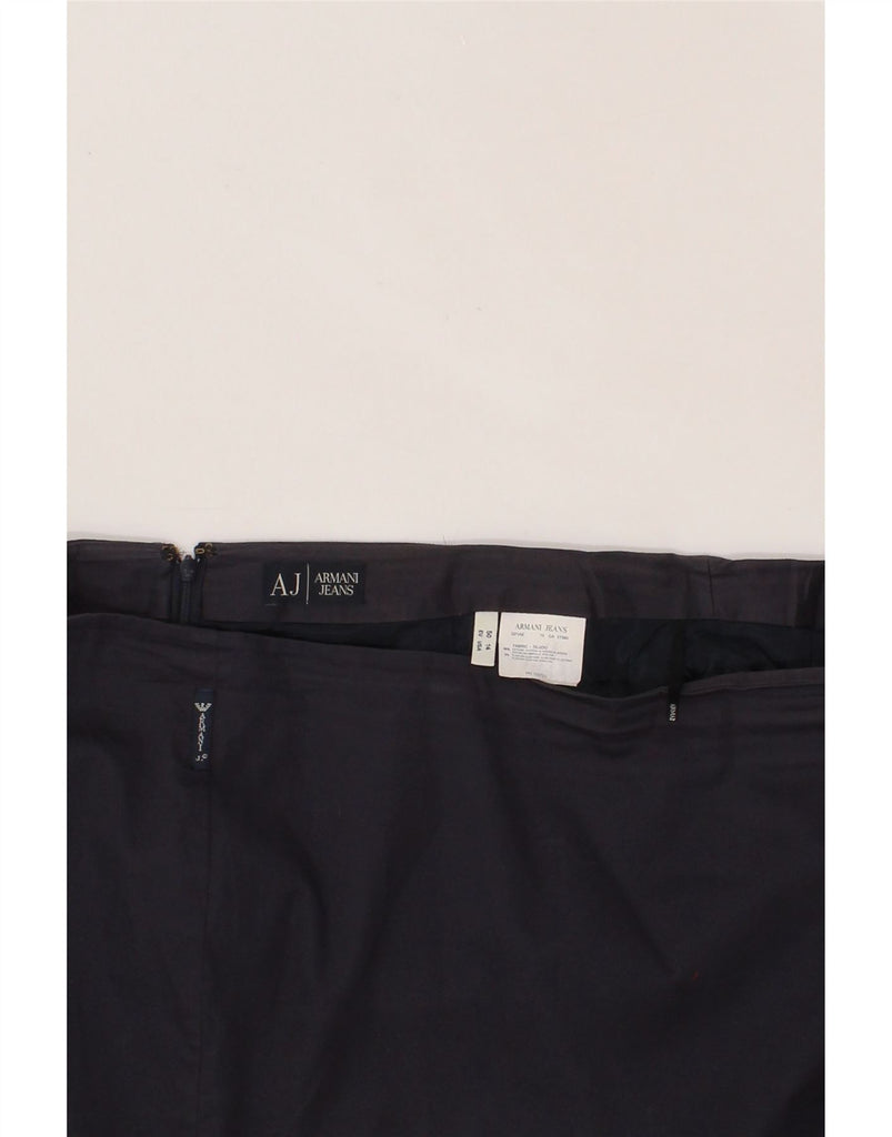 ARMANI Womens Mini Straight Skirt US 14 XL W38  Navy Blue Cotton Vintage Armani and Second-Hand Armani from Messina Hembry 