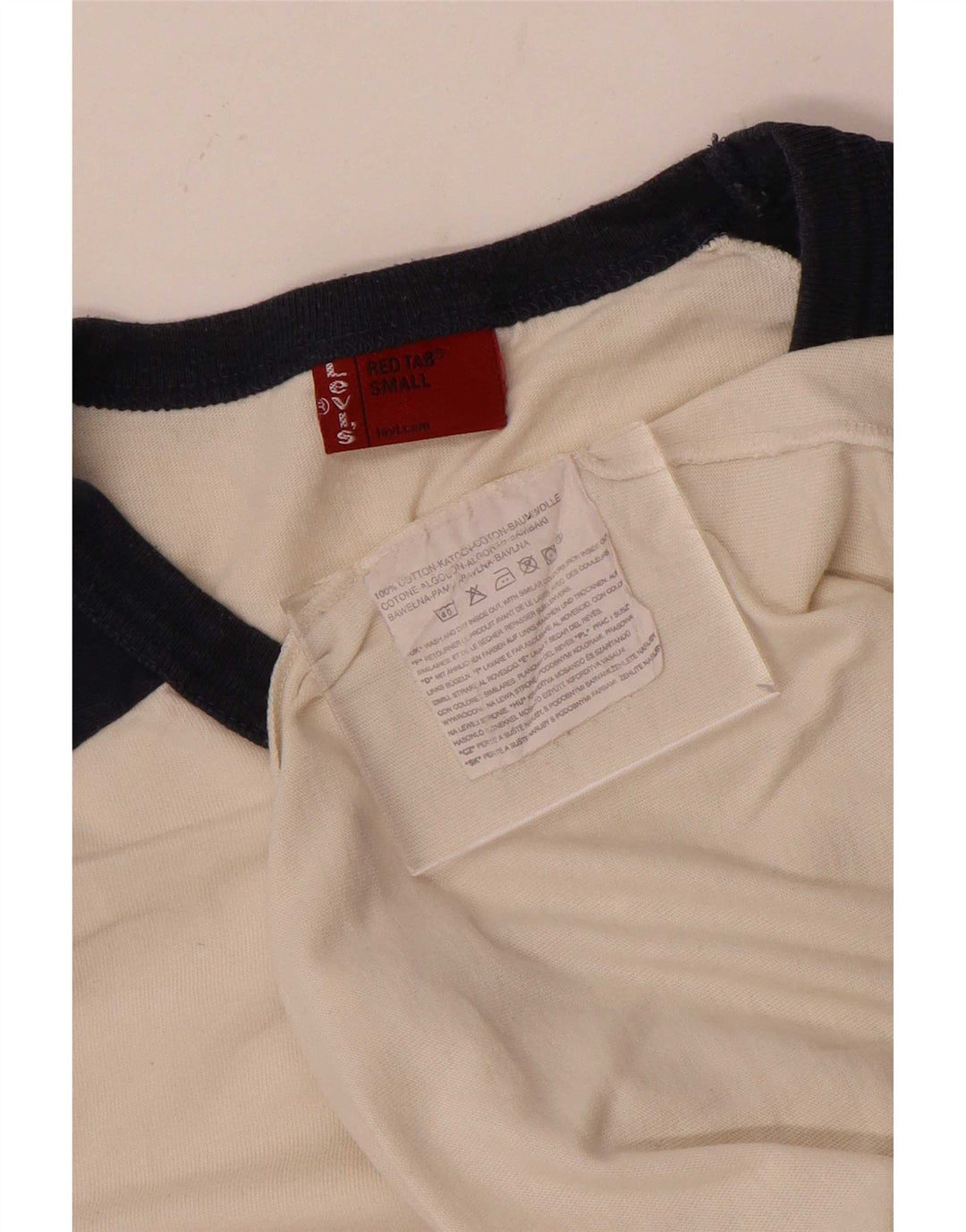 Levi's Mens Graphic Top Long Sleeve Small White Cotton