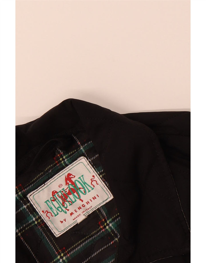 VINTAGE Mens Quilted Jacket UK 40 Large Black Vintage Vintage and Second-Hand Vintage from Messina Hembry 
