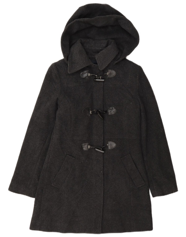 Nautica Womens Hooded Duffle Coat UK 10 Small Grey Wool