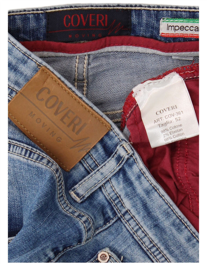 COVERI Mens Denim Shorts IT 52 XL W38 Blue Cotton