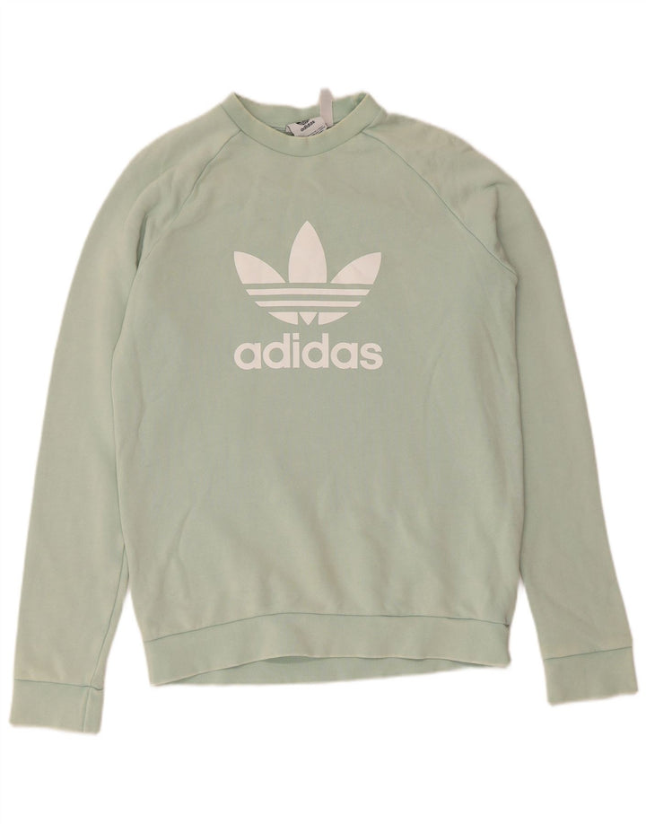 Adidas Mens Graphic Sweatshirt Jumper Small Turquoise Cotton