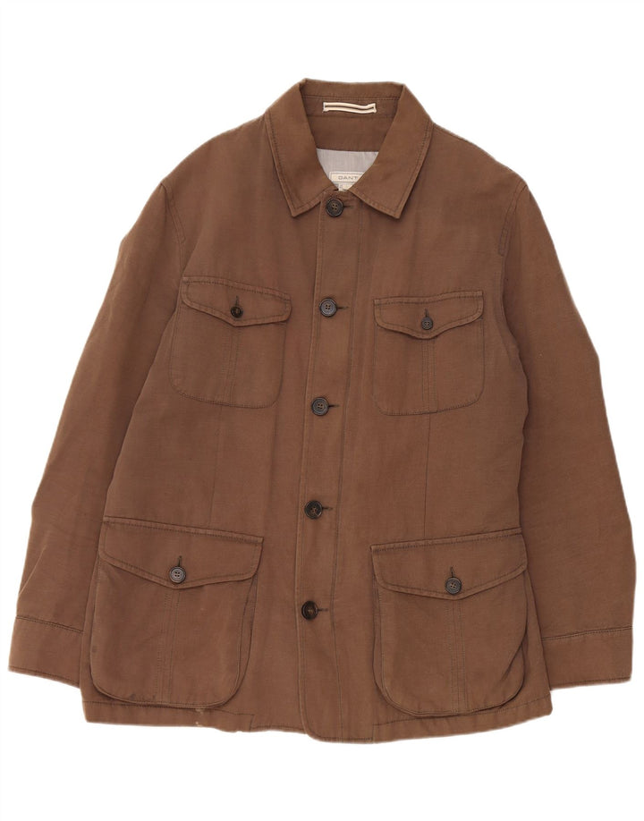 Gant Mens Utility Jacket UK 40 Large Brown Cotton