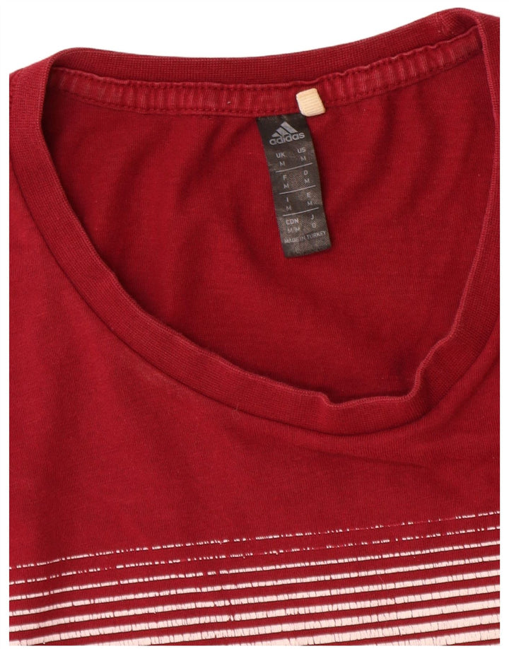 Adidas Mens Graphic T-Shirt Top Medium Red Cotton