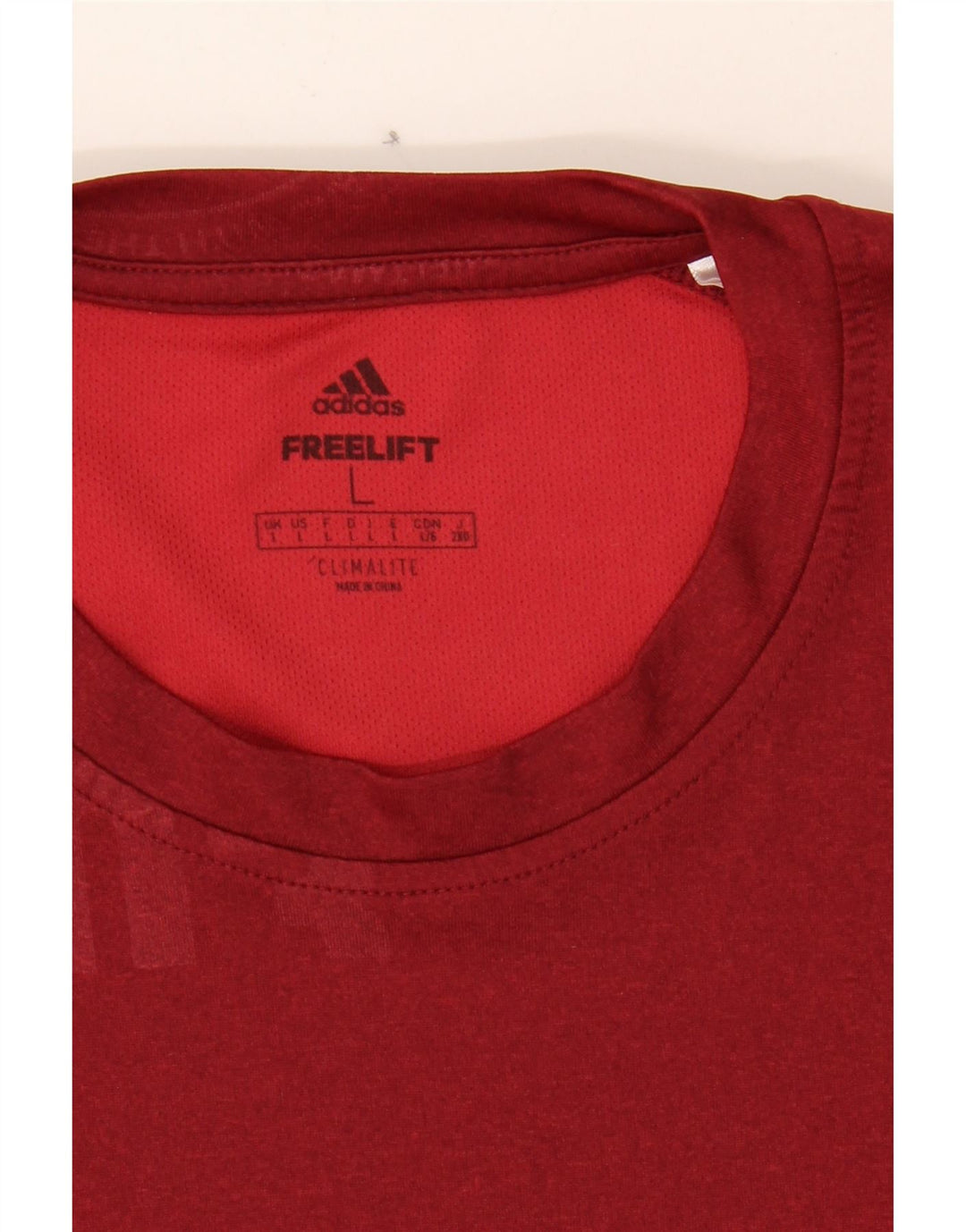 ADIDAS Mens Climalite Graphic T-Shirt Top Large Red Polyester Vintage Adidas and Second-Hand Adidas from Messina Hembry 