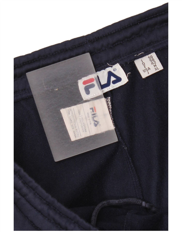 Fila Mens Tracksuit Trousers Medium  Navy Blue Colourblock Polyester