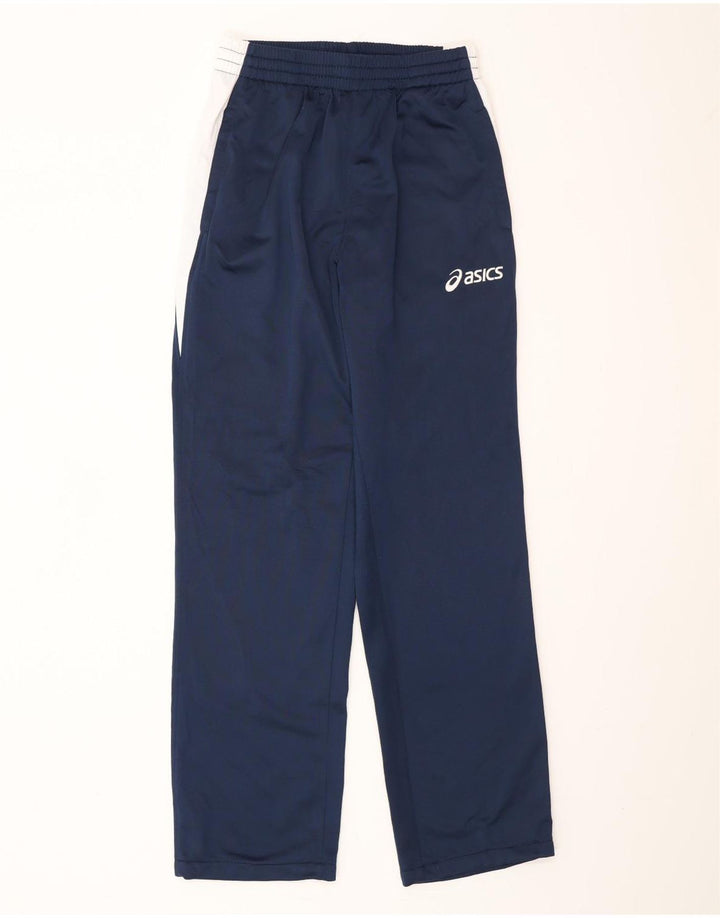 ASICS Mens Tracksuit Trousers Medium  Navy Blue Colourblock Polyester