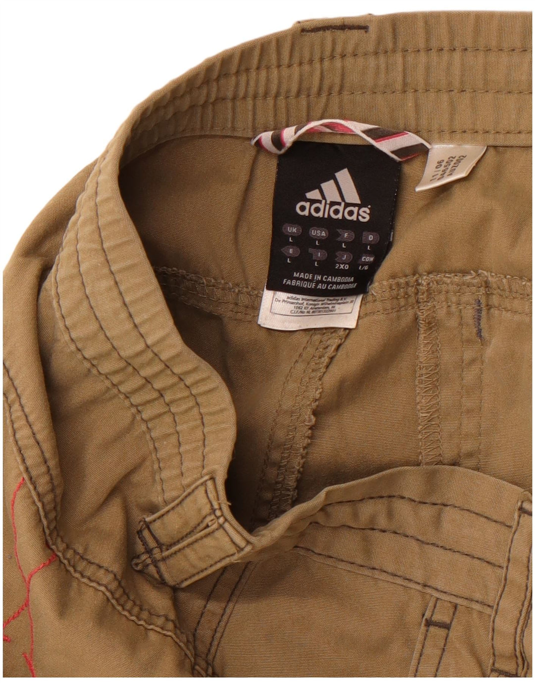 ADIDAS Mens Cargo Shorts Large W36 Khaki Cotton