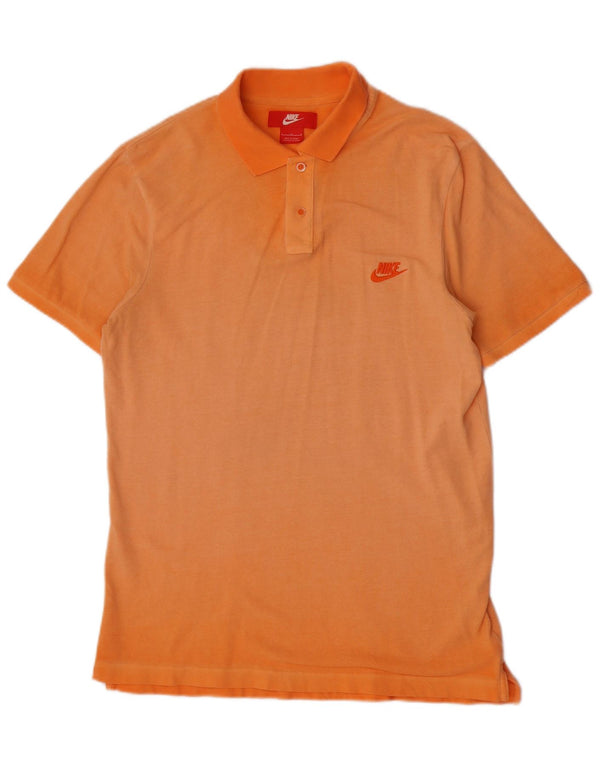 Nike Mens Polo Shirt Large Orange Cotton