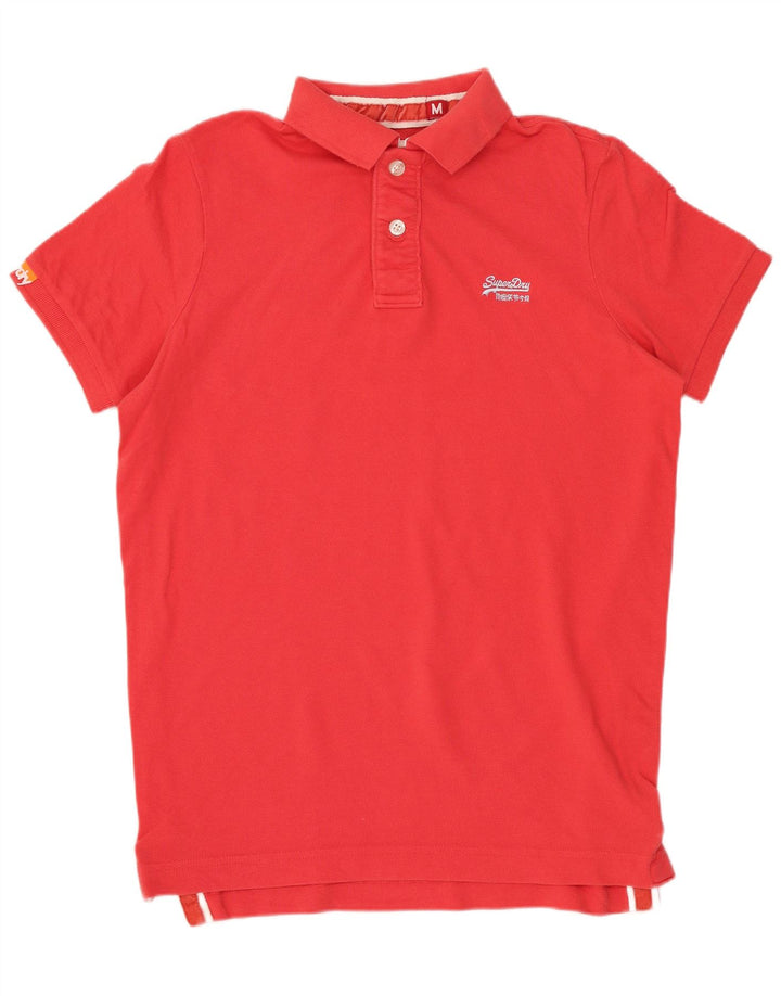 SUPERDRY Mens Polo Shirt Medium Red Cotton