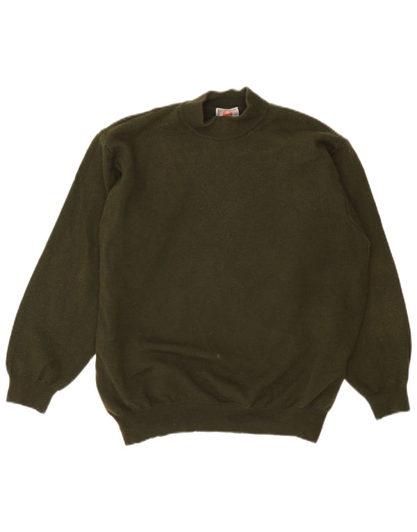 Stefanel Womens Turtle Neck Jumper Sweater UK 14 Large Khaki