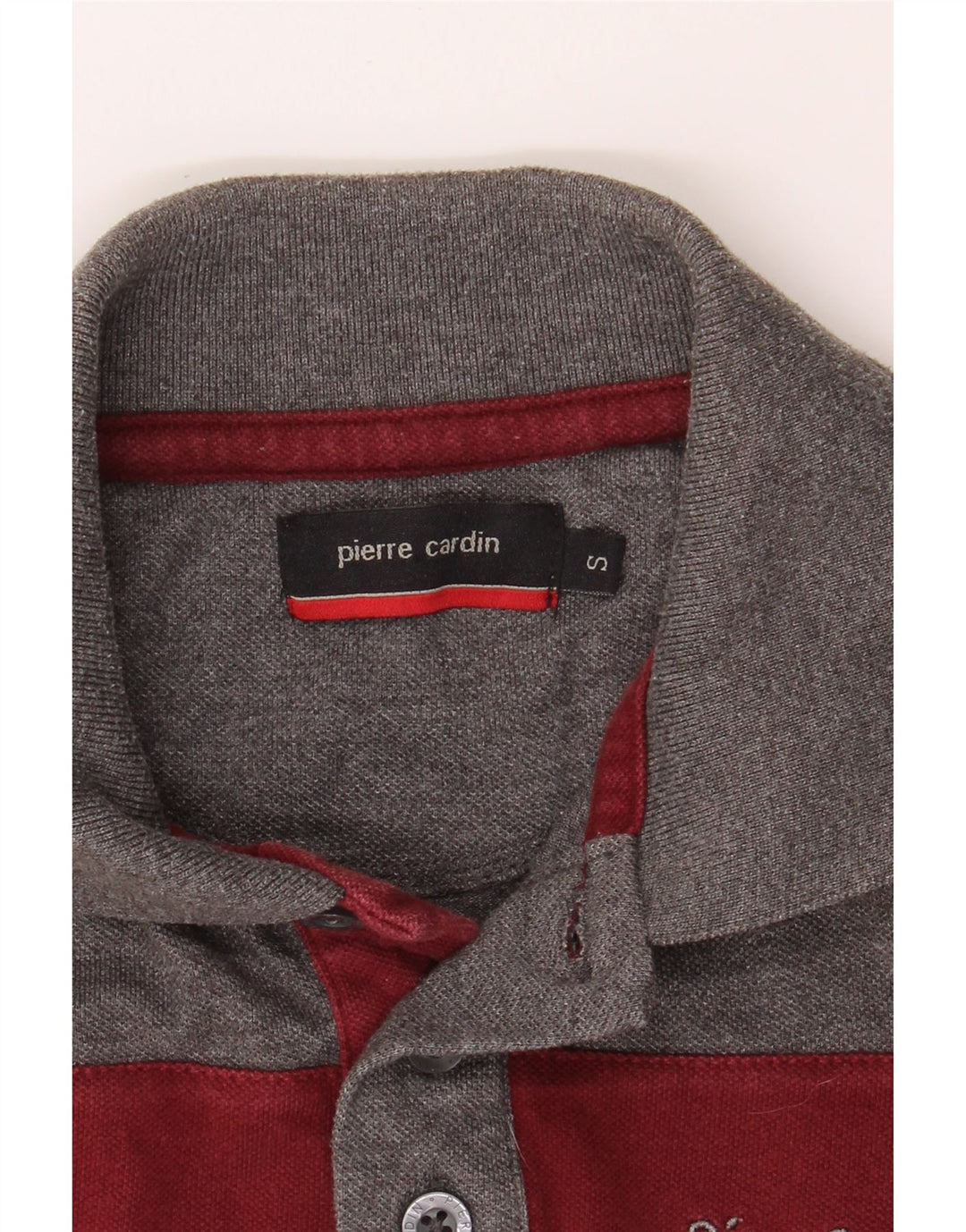 PIERRE CARDIN Mens Polo Shirt Small Grey Colourblock Polyester Vintage Pierre Cardin and Second-Hand Pierre Cardin from Messina Hembry 