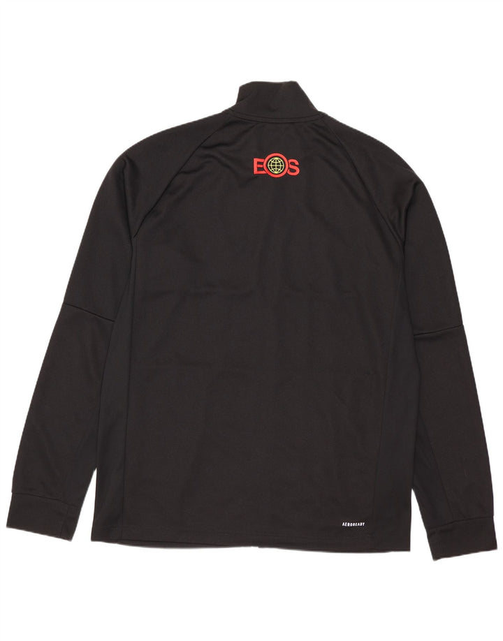 ADIDAS Mens Aeroready Graphic Tracksuit Top Jacket Large Black Polyester