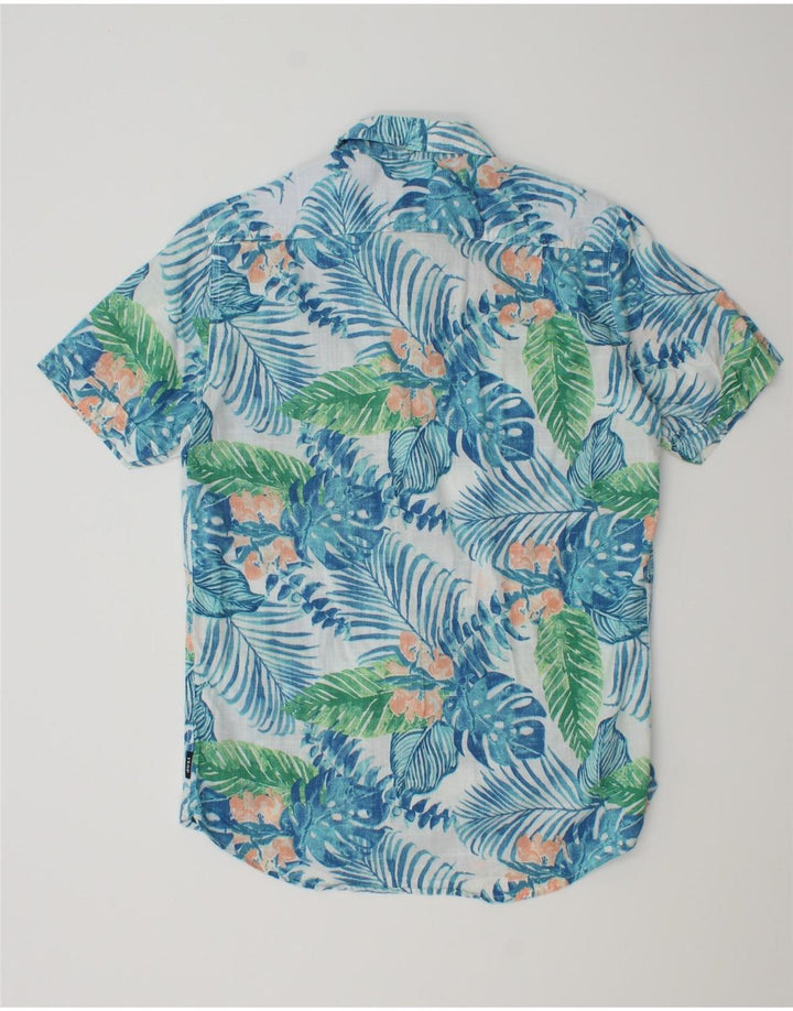 IZOD Mens Salt Water Short Sleeve Shirt Small Blue Floral