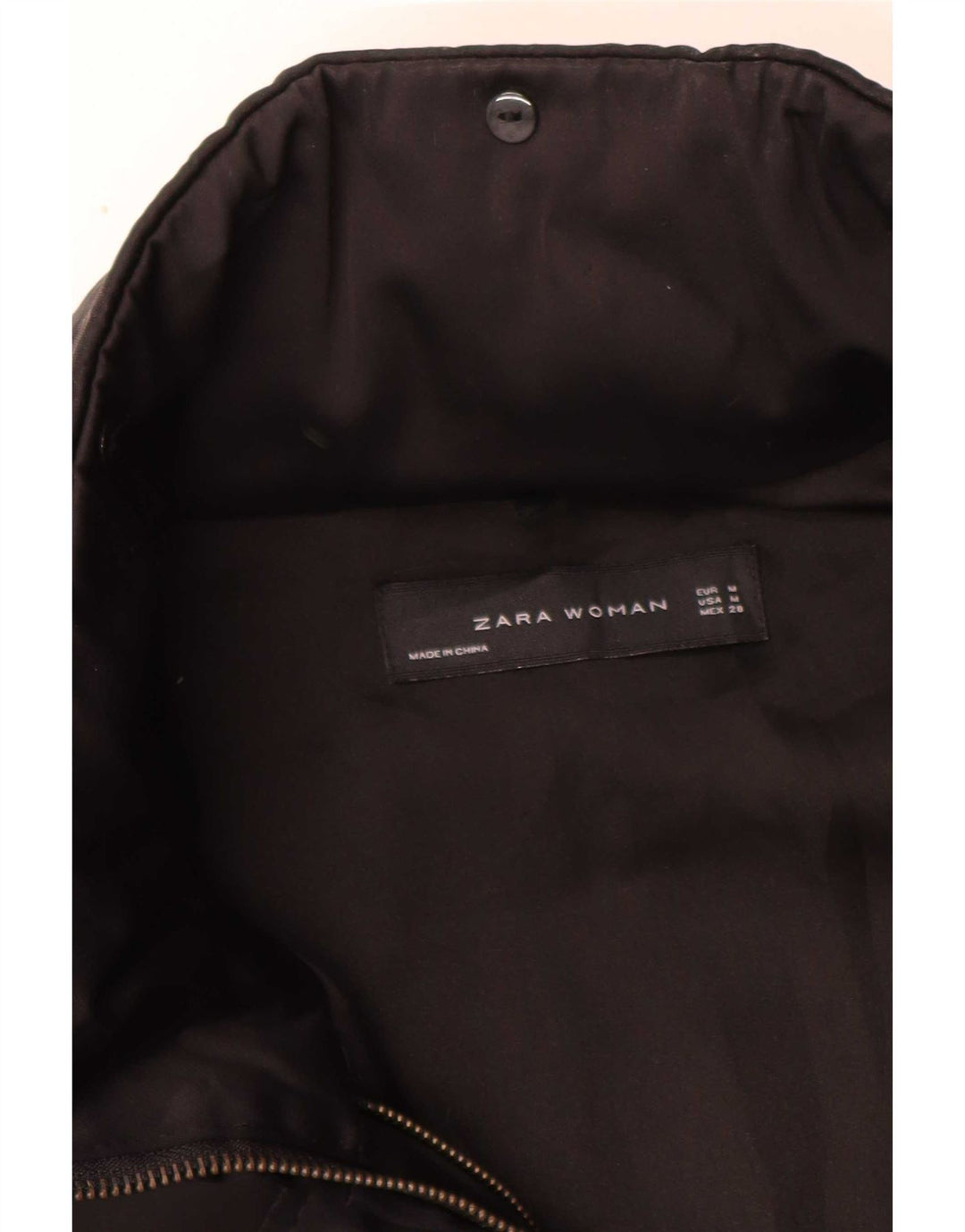 Zara Womens Hooded Parka Jacket UK 14 Medium Black