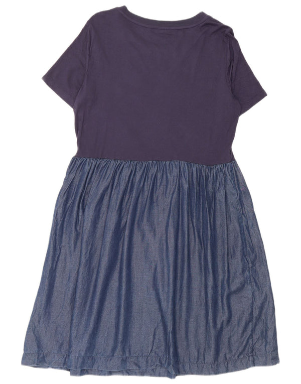 Marks & Spencer Womens Basic Dress UK 12 Medium Navy Blue Lyocell