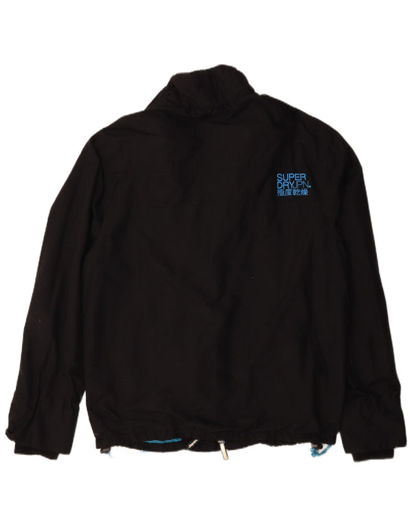 Superdry Mens Graphic Windbreaker Jacket UK 44 2XL Black Nylon