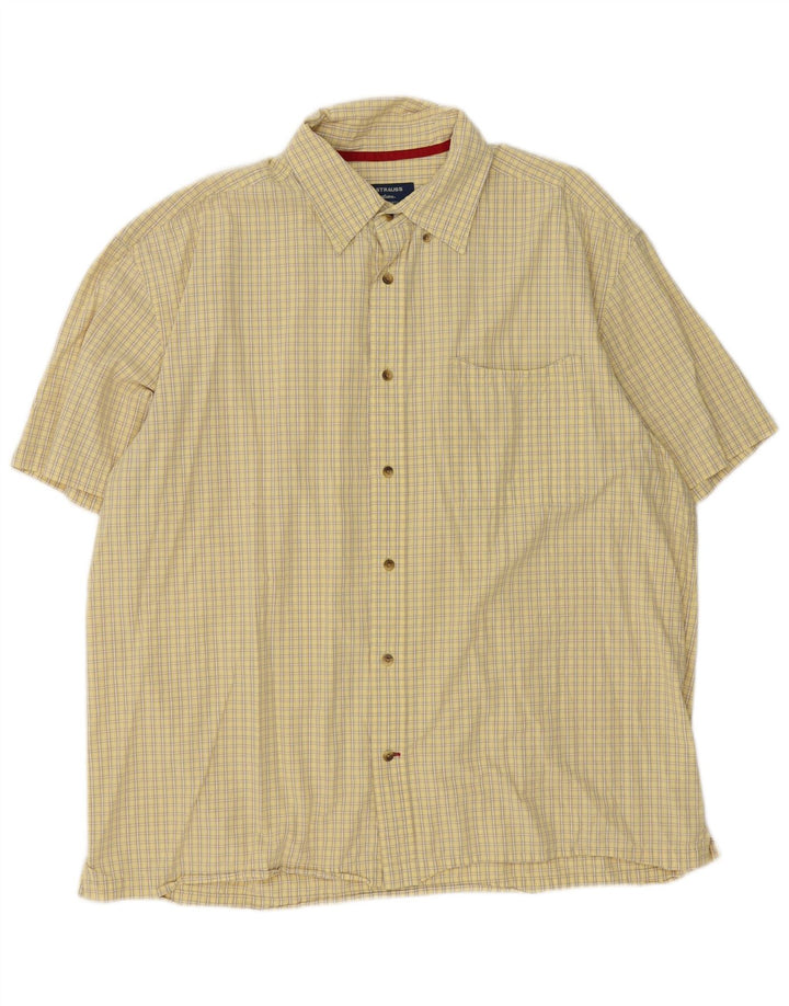 Levi's Mens Short Sleeve Shirt XL Yellow Gingham Cotton