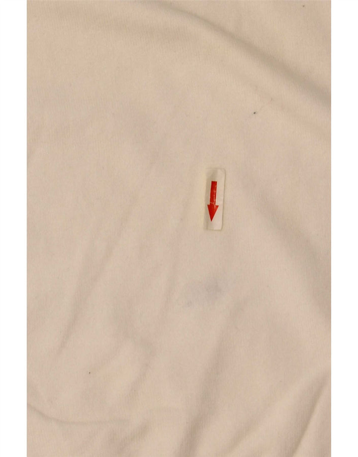 Zara Mens V-Neck Jumper Sweater Medium Off White Cotton