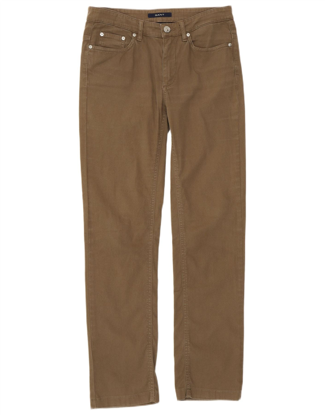 GANT Womens Straight Casual Trousers W27 L29 Khaki Cotton