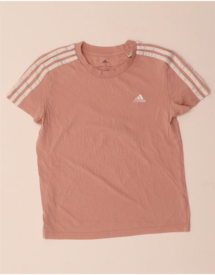 ADIDAS Womens T-Shirt Top UK 8/10 Small Pink Cotton