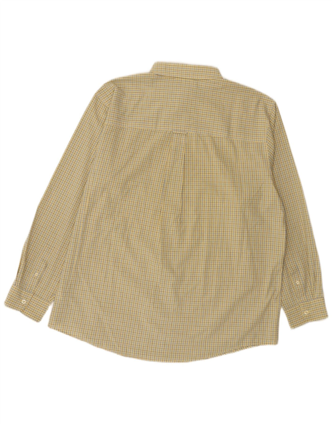 Chaps Mens Easy Care Shirt XL Yellow Check Cotton