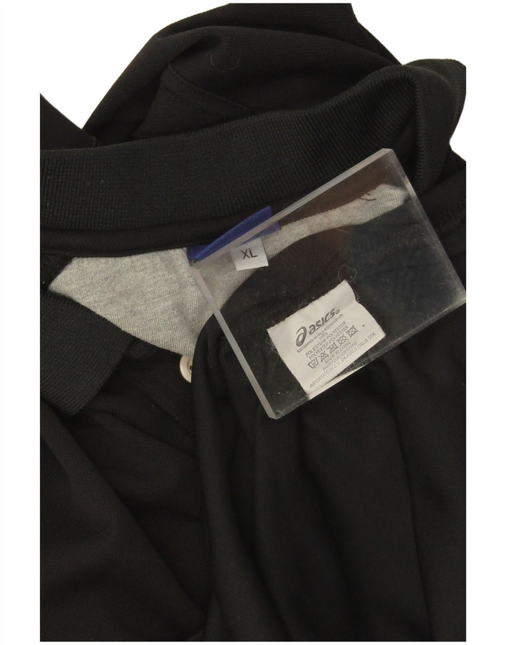 Asics Mens Polo Shirt XL Black Polyester