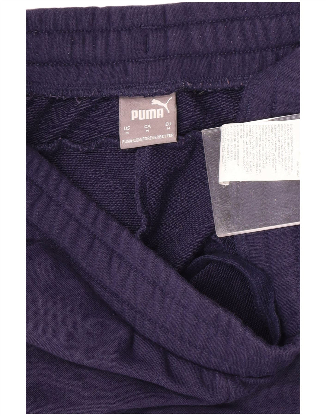 PUMA Womens Tracksuit Trousers Joggers UK 14 Medium  Navy Blue Cotton