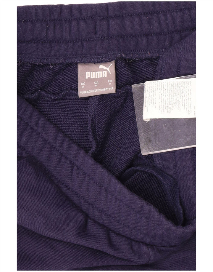 PUMA Womens Tracksuit Trousers Joggers UK 14 Medium  Navy Blue Cotton