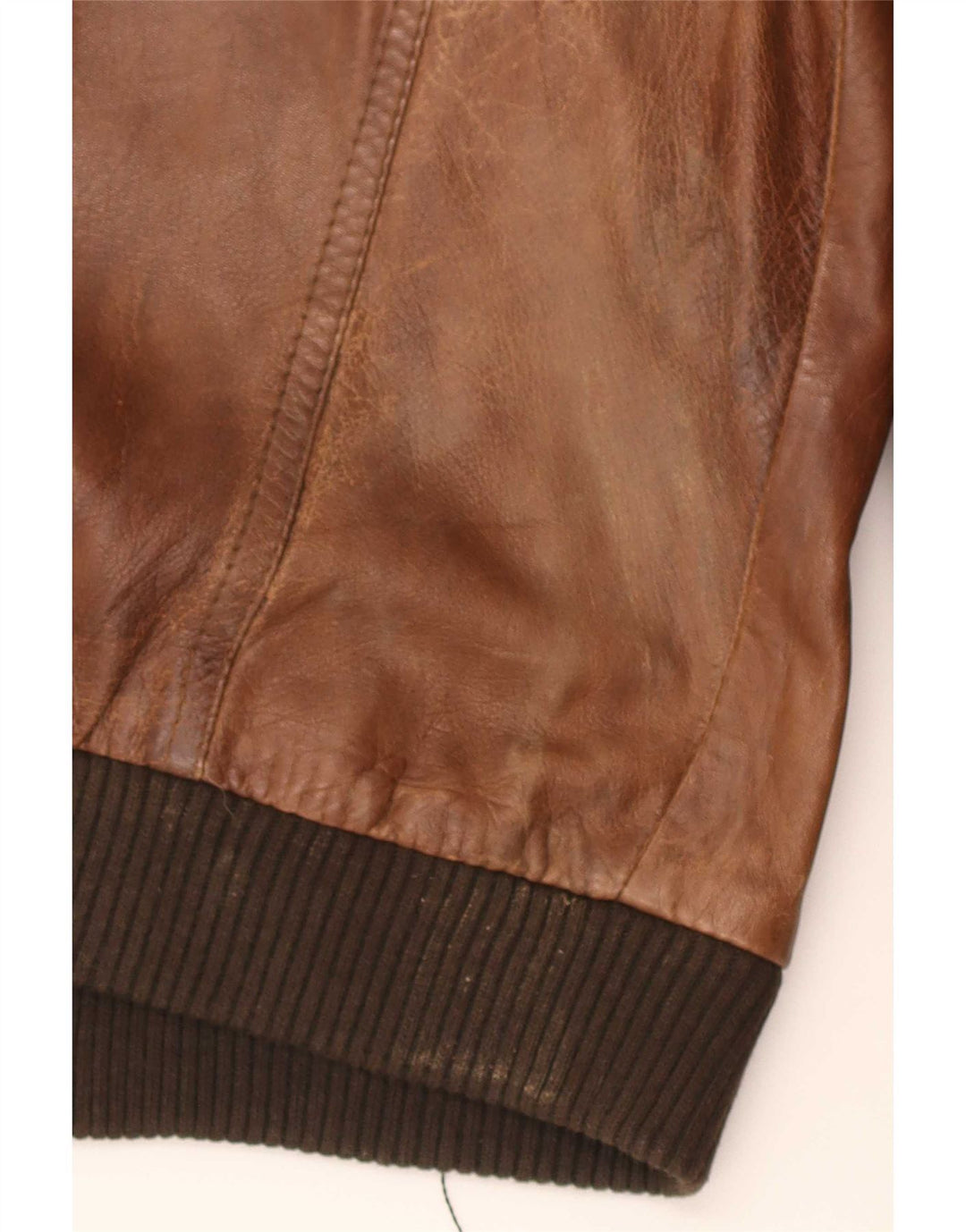 Vintage Mens Military Leather Jacket UK 36 Small Brown