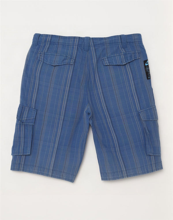 Nike Mens Cargo Shorts W34 Medium Blue Check Cotton