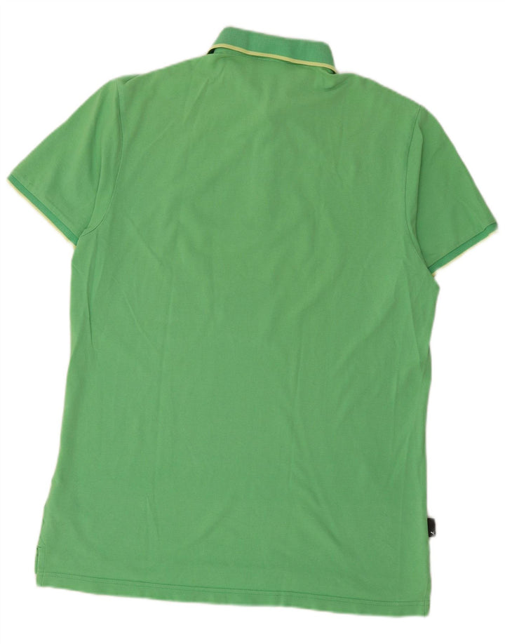 PUMA Mens Polo Shirt Large Green Cotton