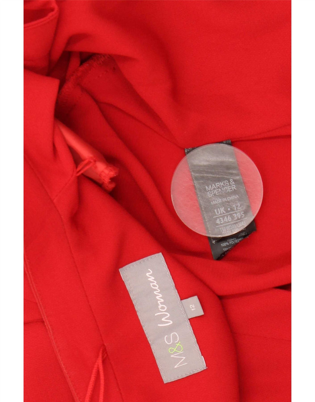 Marks & Spencer Womens 3/4 Sleeve Open Blazer Jacket UK 12 Medium Red