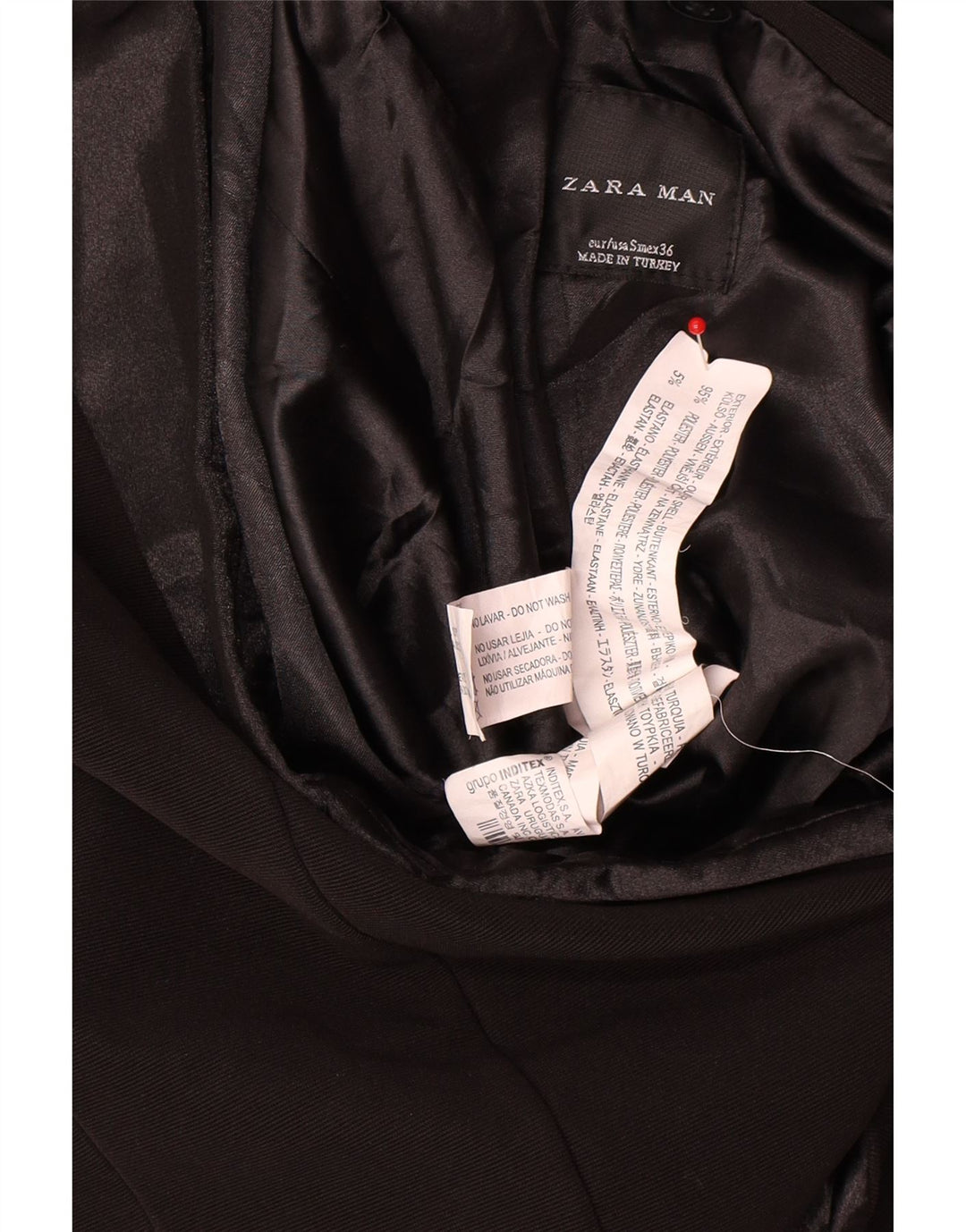 ZARA Womens 1 Button Blazer Jacket UK 10 Small Black Polyester