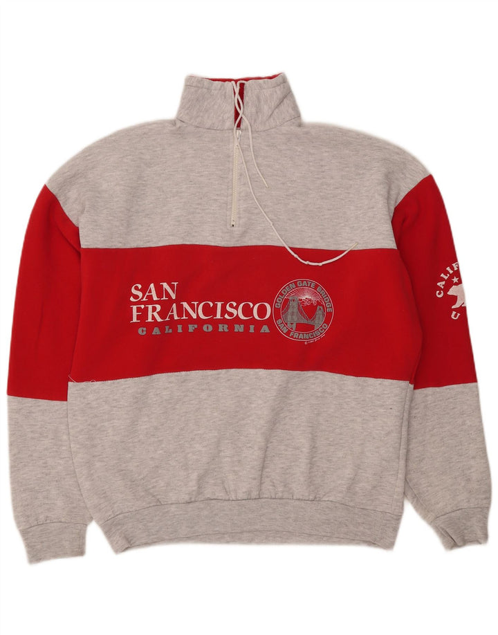 MAGIC Mens San Francisco Graphic Sweatshirt Jumper Large Grey Colourblock