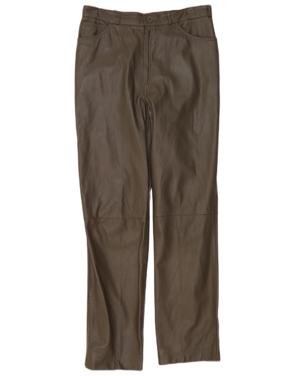 Vintage Mens Straight Casual Trousers IT 50 Large W34 L30 Grey Leather