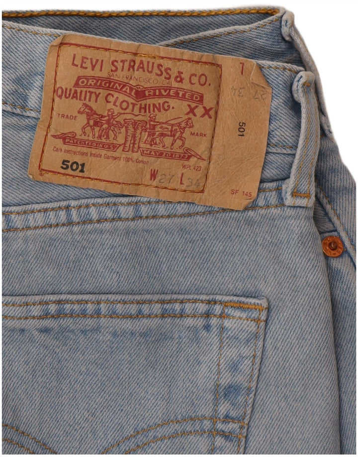 LEVI'S Womens 501 Denim Shorts W27 Small Blue Cotton