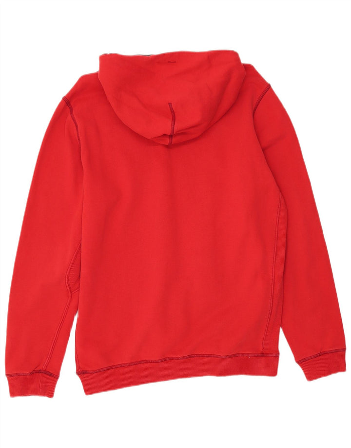 Diesel Mens Graphic Hoodie Jumper Medium Red Cotton