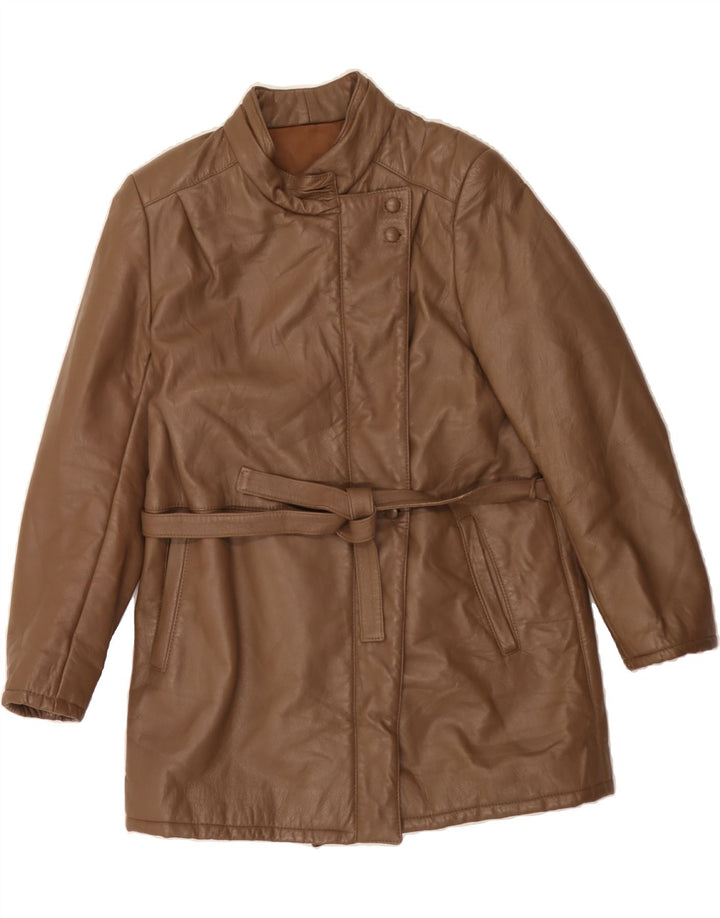 VINTAGE Womens Leather Jacket IT 44 Medium Brown Leather Vintage Vintage and Second-Hand Vintage from Messina Hembry 