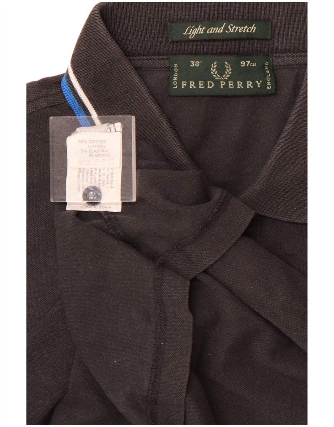 FRED PERRY Mens Polo Shirt Small Black Cotton