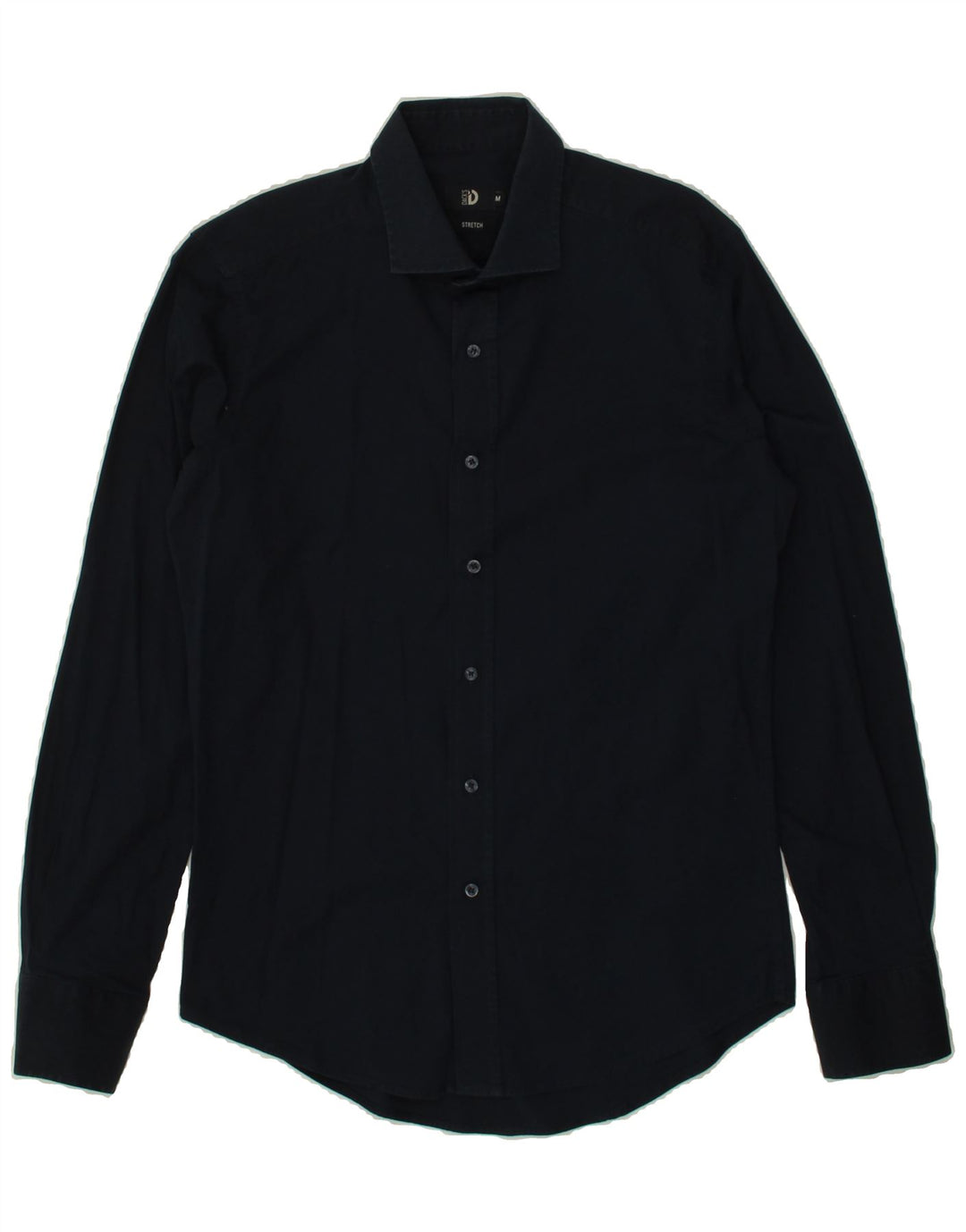 DACK'S Mens Stretch Shirt Medium Navy Blue Vintage Dack's and Second-Hand Dack's from Messina Hembry 
