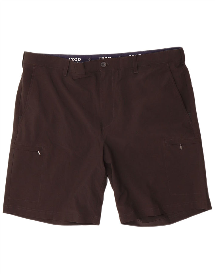 IZOD Mens Golf Cargo Shorts W40 XL Black Polyester