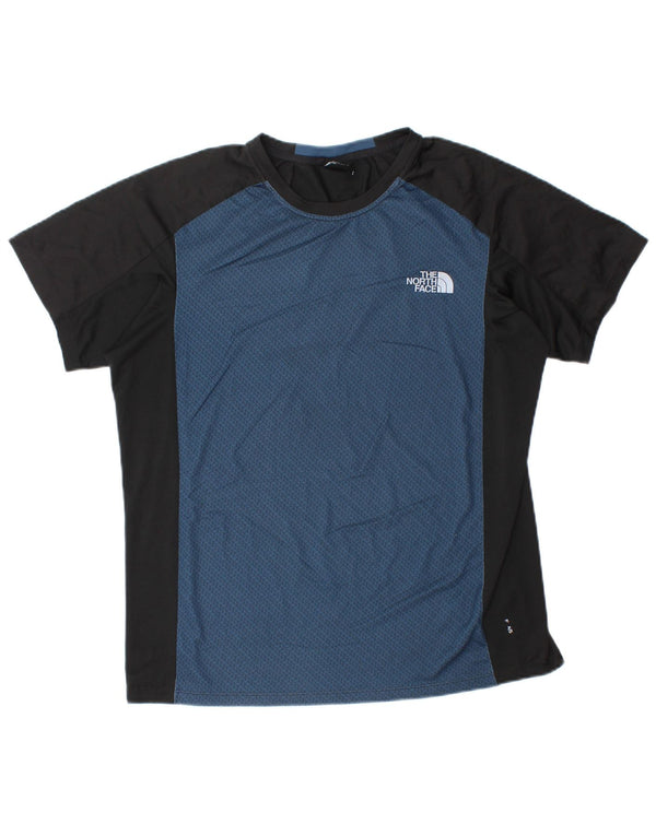 The North Face Mens T-Shirt Top Medium Blue Colourblock Polyester