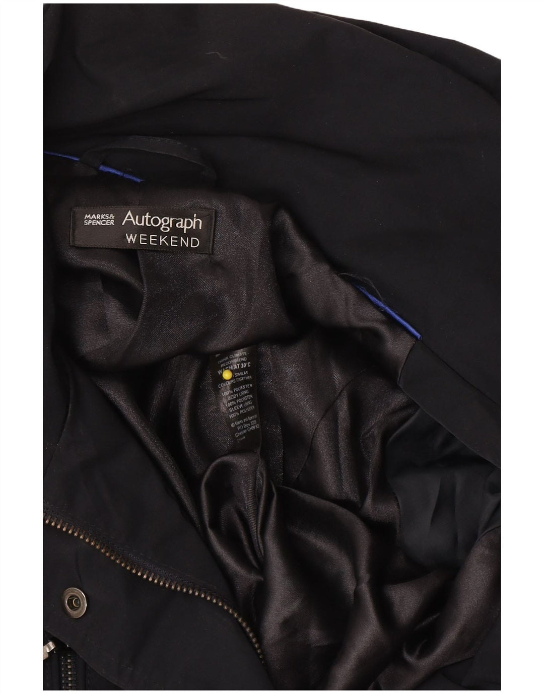 Marks & Spencer Womens Autograph Windbreaker Coat UK 12 Medium Black