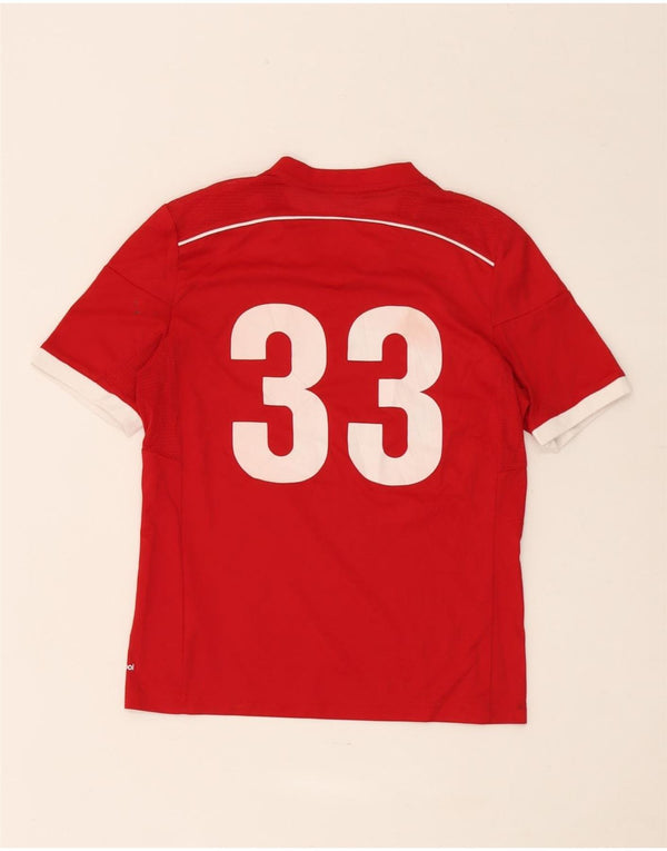 Adidas Boys Graphic T-Shirt Top 13-14 Years XL Red Polyester