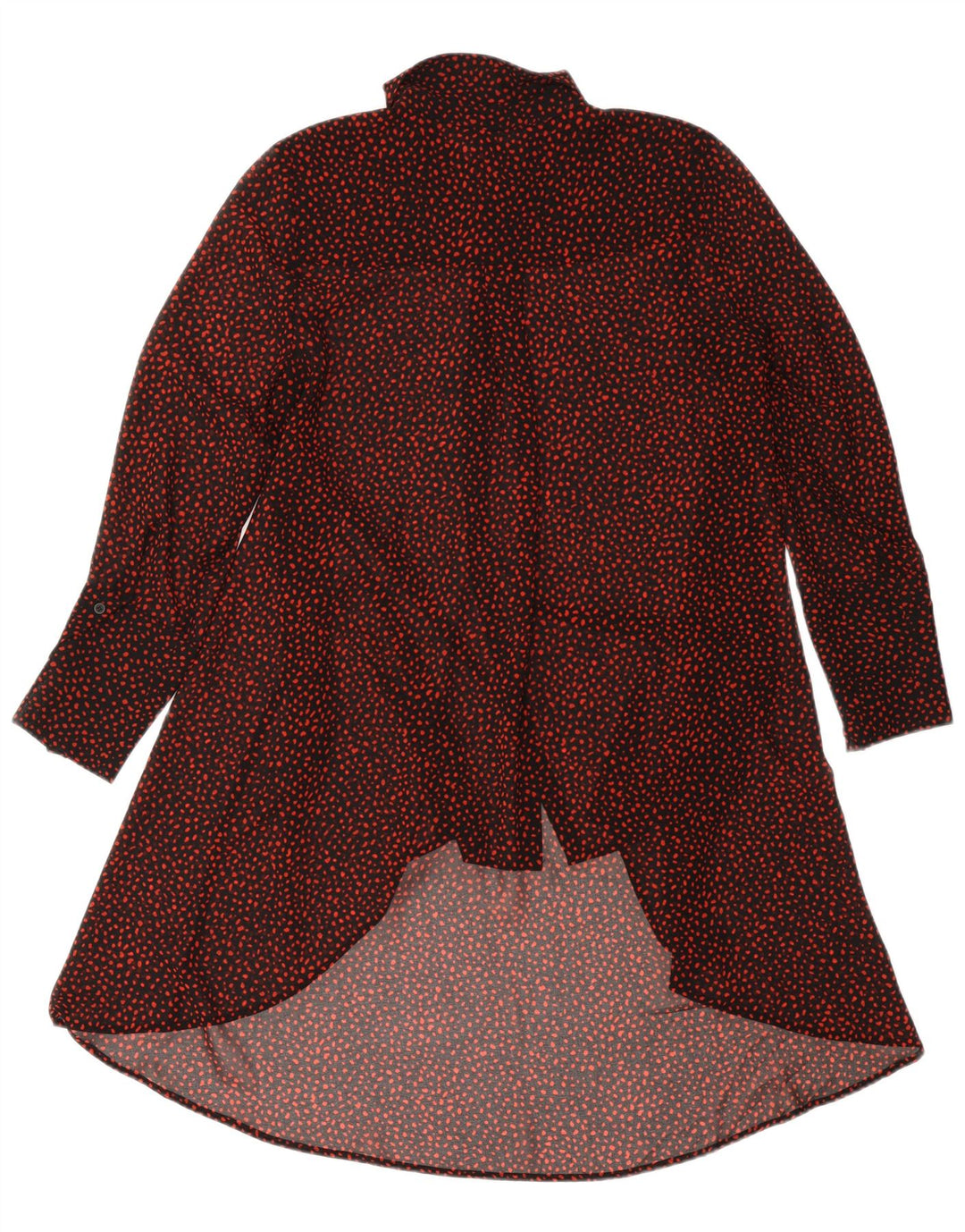 MINT VELVET Womens Long Sleeve Shirt Dress UK 12 Medium Black Spotted